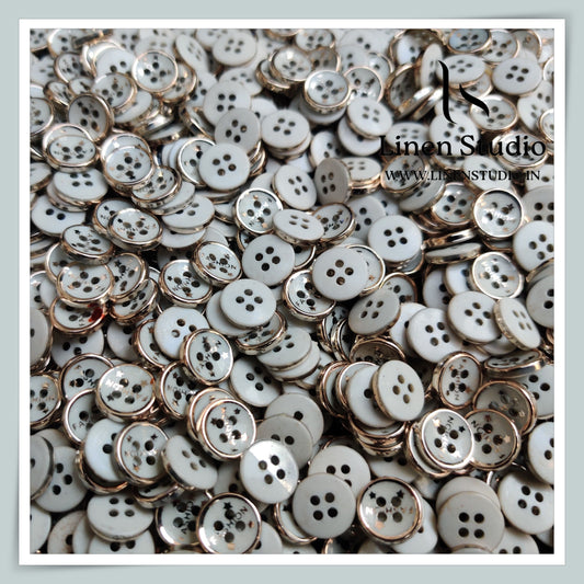 Round Rim 4 Hole Fashion Shirt Buttons - ABS 18L(12)