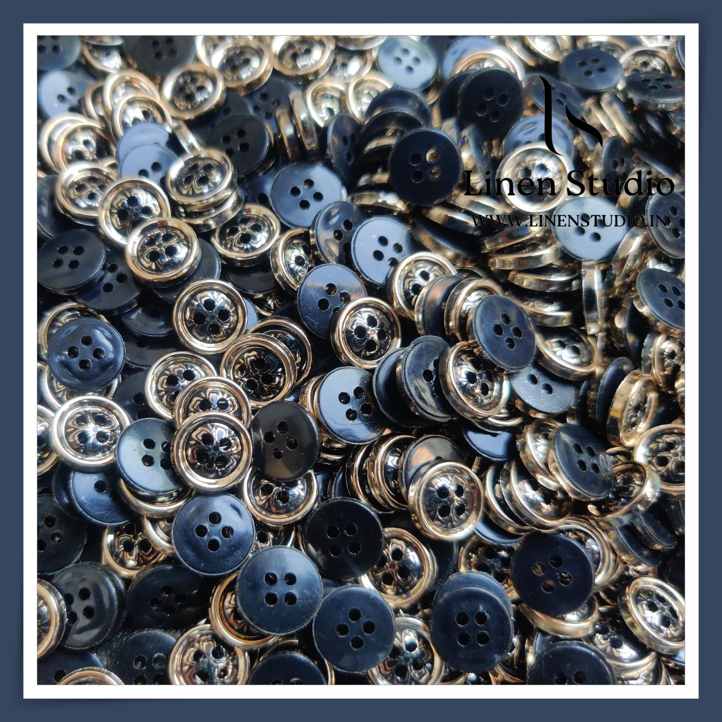 Round Rim 4 Hole Fashion Shirt Buttons - ABS 18L(13)