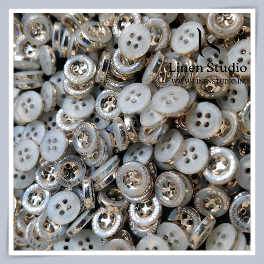 Round Rim 4 Hole Fashion Shirt Buttons - ABS 18L(14)