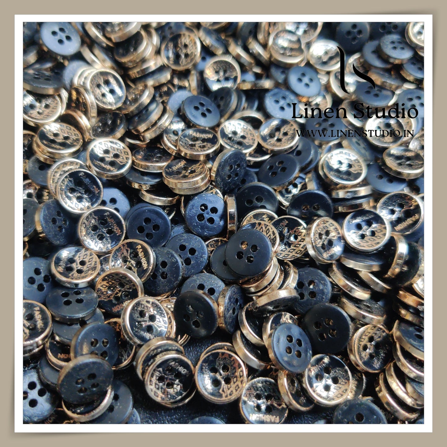 Round Rim 4 Hole Fashion Shirt Buttons - ABS 18L(15)