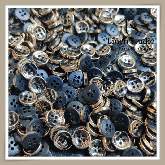 Round Rim 4 Hole Fashion Shirt Buttons - ABS 18L(15)