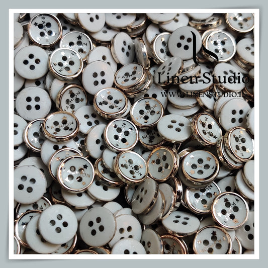 Round Rim 4 Hole Fashion Shirt Buttons - ABS 18L(16)