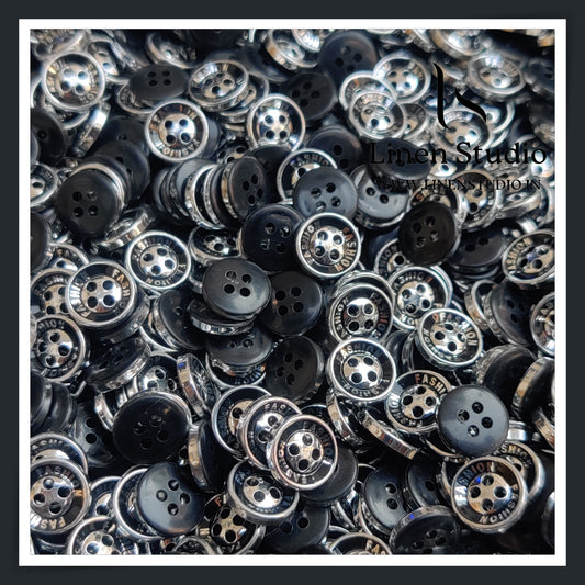 Round Rim 4 Hole Fashion Shirt Buttons - ABS 18L(17)