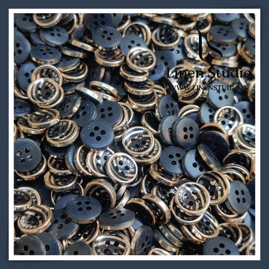 Round Rim 4 Hole Fashion Shirt Buttons - ABS 18L(19)