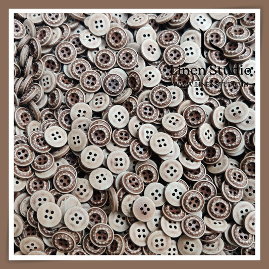 Round Rim 4 Hole Wood Imitation Shirt Buttons - ABS 18L(1) - IMG 5