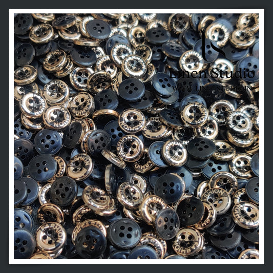 Round Rim 4 Hole Fashion Shirt Buttons - ABS 18L(22)