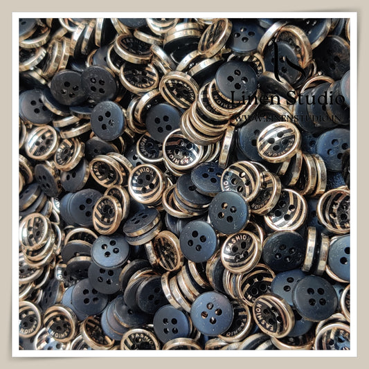 Round Rim 4 Hole Fashion Shirt Buttons - ABS 18L(23)