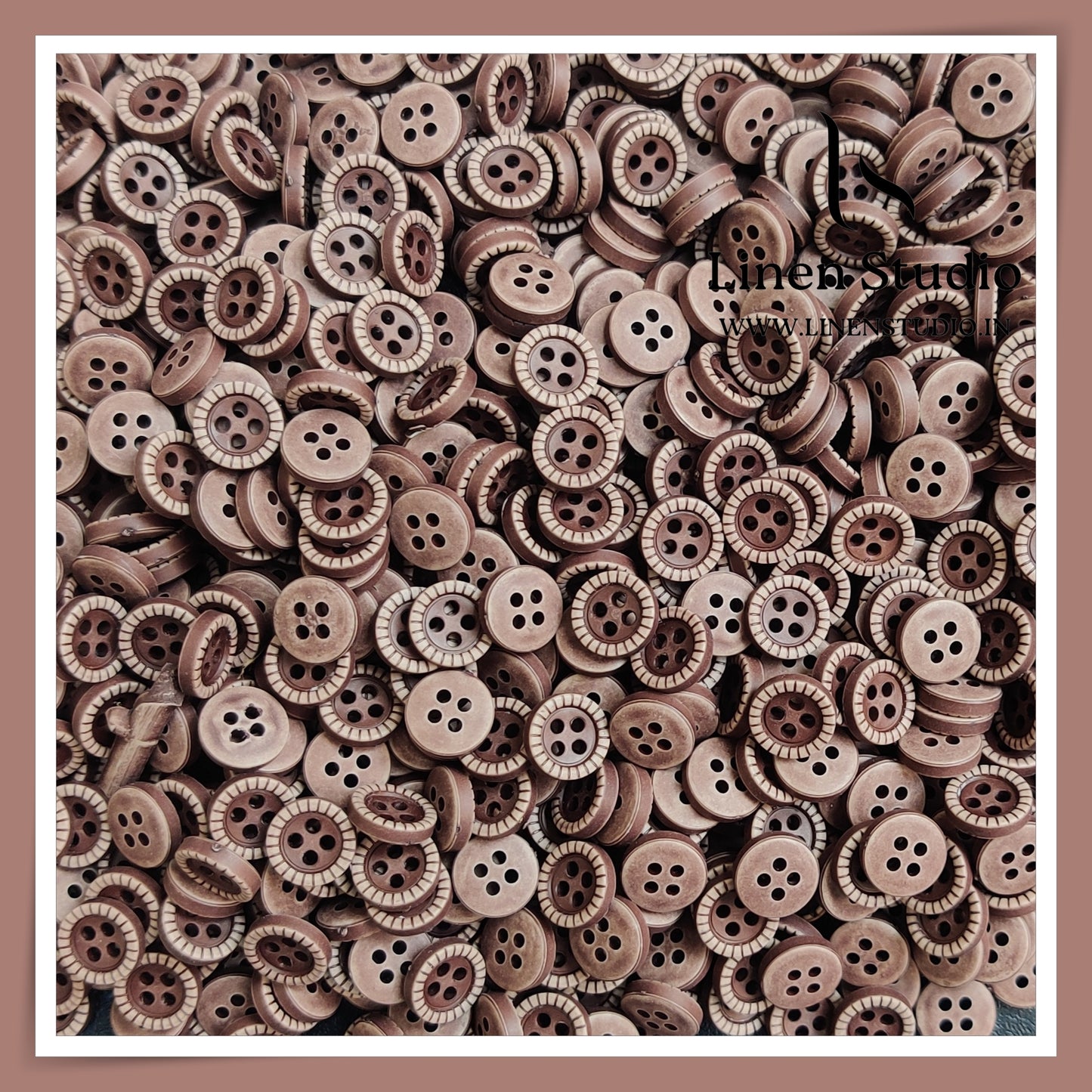 Round Rim 4 Hole Wood Imitation Shirt Buttons - ABS 18L(2) - IMG 6
