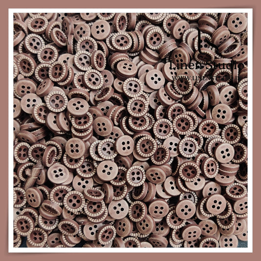 Round Rim 4 Hole Wood Imitation Shirt Buttons - ABS 18L(2) - IMG 6