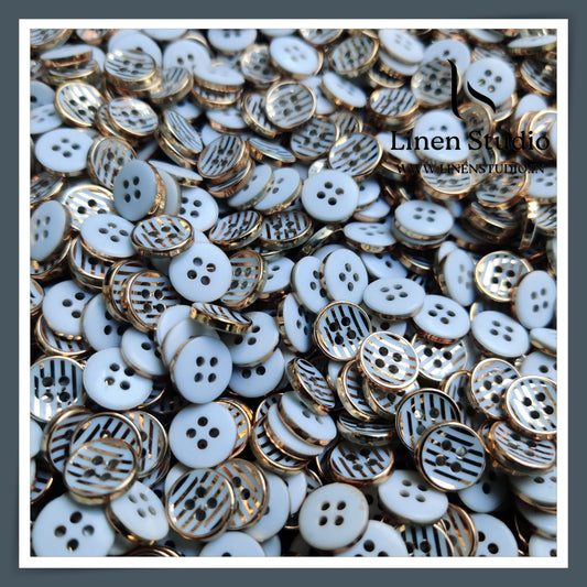 Round Rim 4 Hole Fashion Shirt Buttons - ABS 18L(3)