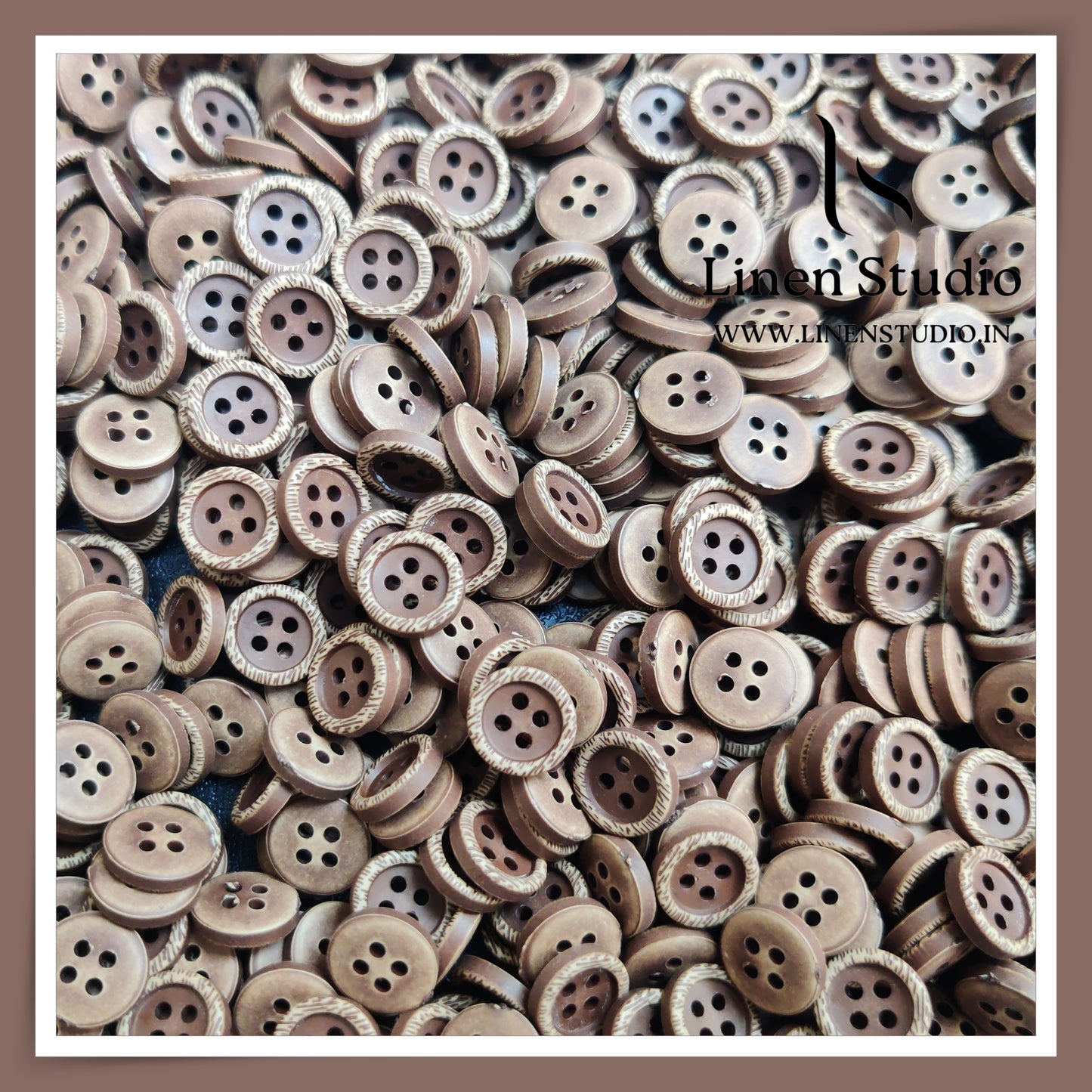 Round Rim 4 Hole Wood Imitation Shirt Buttons - ABS 18L(4) - IMG 8
