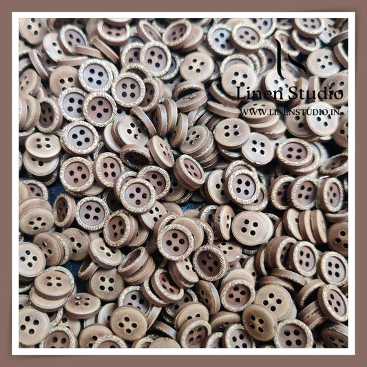 Round Rim 4 Hole Wood Imitation Shirt Buttons - ABS 18L(4) - IMG 8