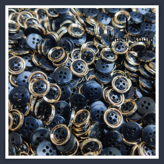 Round Rim 4 Hole Fashion Shirt Buttons - ABS 18L(5)