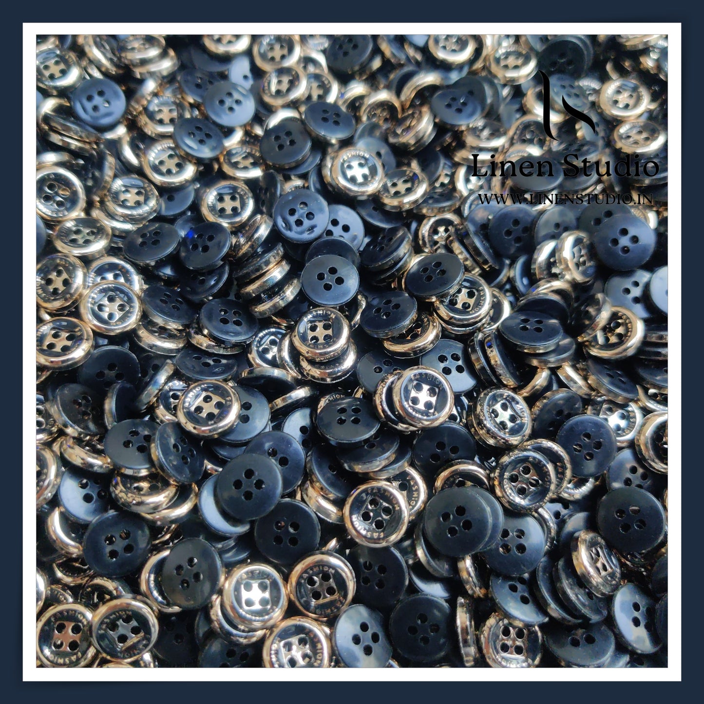 Round Rim 4 Hole Fashion Shirt Buttons - ABS 18L(6)