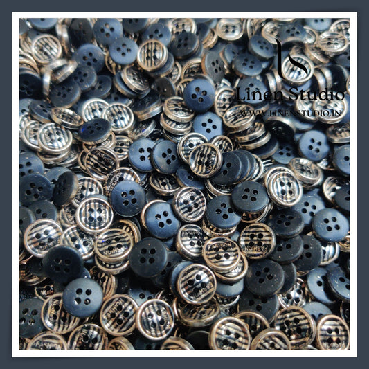 Round Rim 4 Hole Fashion Shirt Buttons - ABS 18L(7)