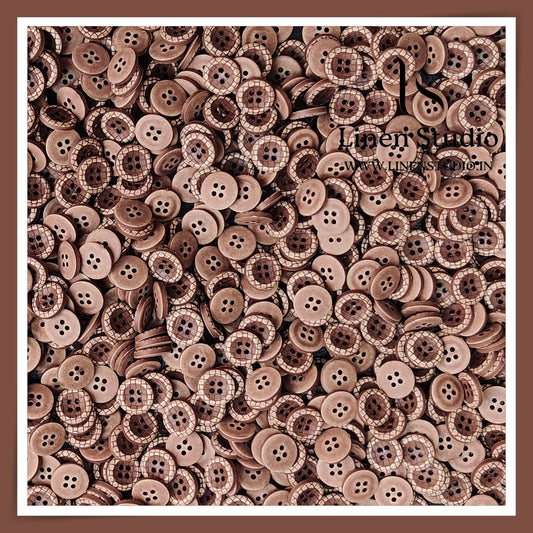 Round Rim 4 Hole Wood Imitation Shirt Buttons - ABS SG049 18L