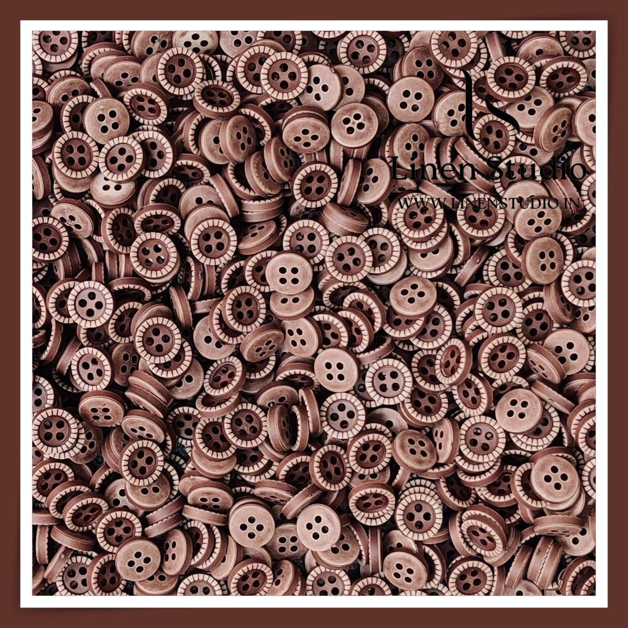 Round Rim 4 Hole Wood Imitation Shirt Buttons - ABS SG052 18L