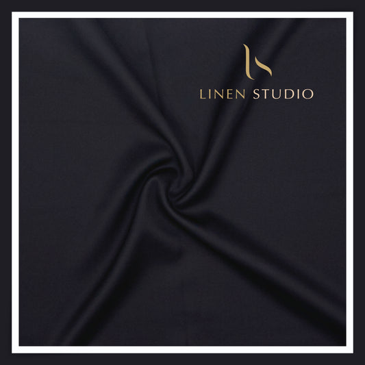 Vercelli Italy 100% Acetate Fluid Suiting - Midnight Blue (NEW)