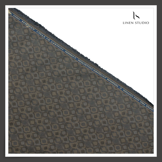 REVERSIBLE 100% Giza Cotton LA Finished Jacquard Shirting - 03 (NEW) (Zoom In)