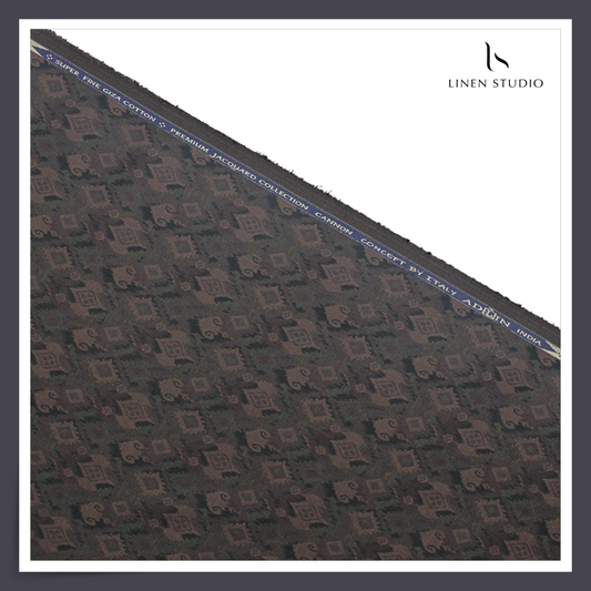 REVERSIBLE 100% Giza Cotton LA Finished Jacquard Shirting - 05 (NEW) (Zoom In)
