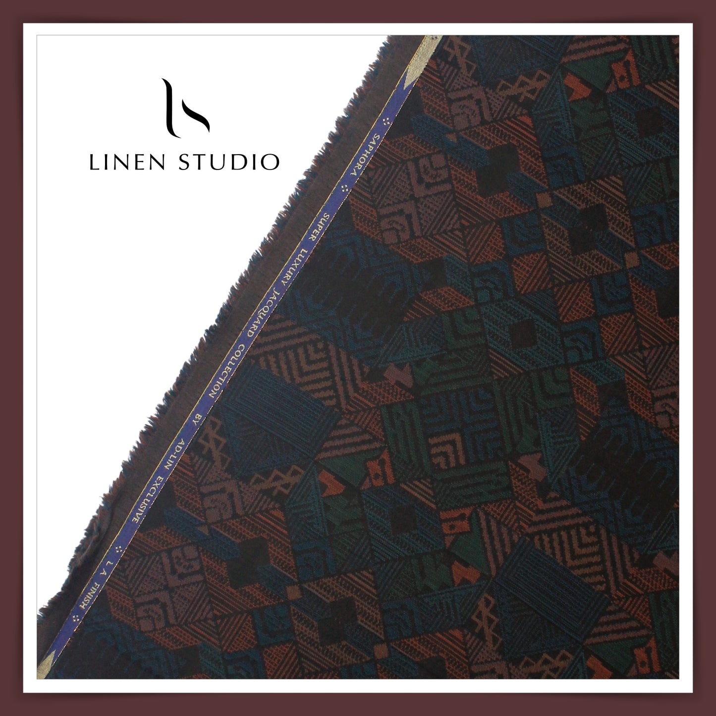 REVERSIBLE Premium Giza Cotton LA Finished Jacquard Shirting - 06 (NEW) (Zoom In)
