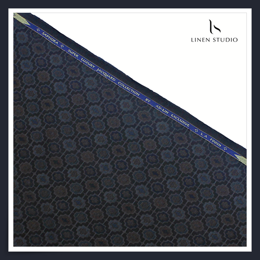REVERSIBLE Premium Giza Cotton LA Finished Jacquard Shirting - 01 (NEW) (Zoom In)
