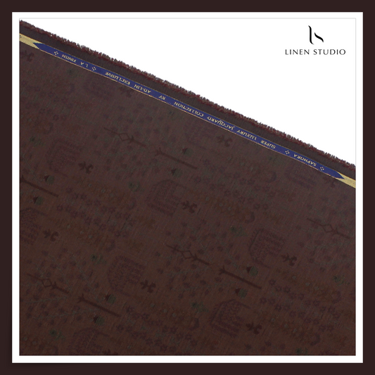 REVERSIBLE Premium Giza Cotton LA Finished Jacquard Shirting - 02 (NEW) (Zoom In)