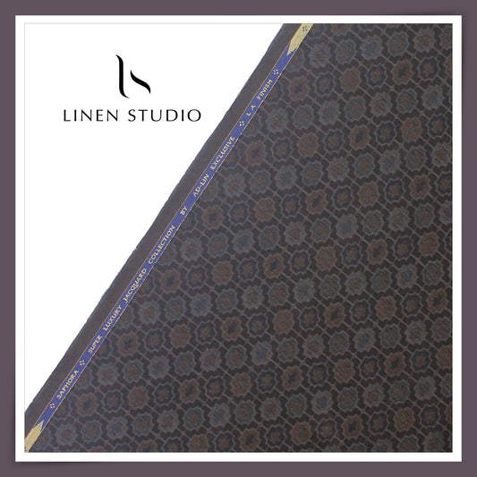 REVERSIBLE Premium Giza Cotton LA Finished Jacquard Shirting - 05 (NEW) (Zoom In)