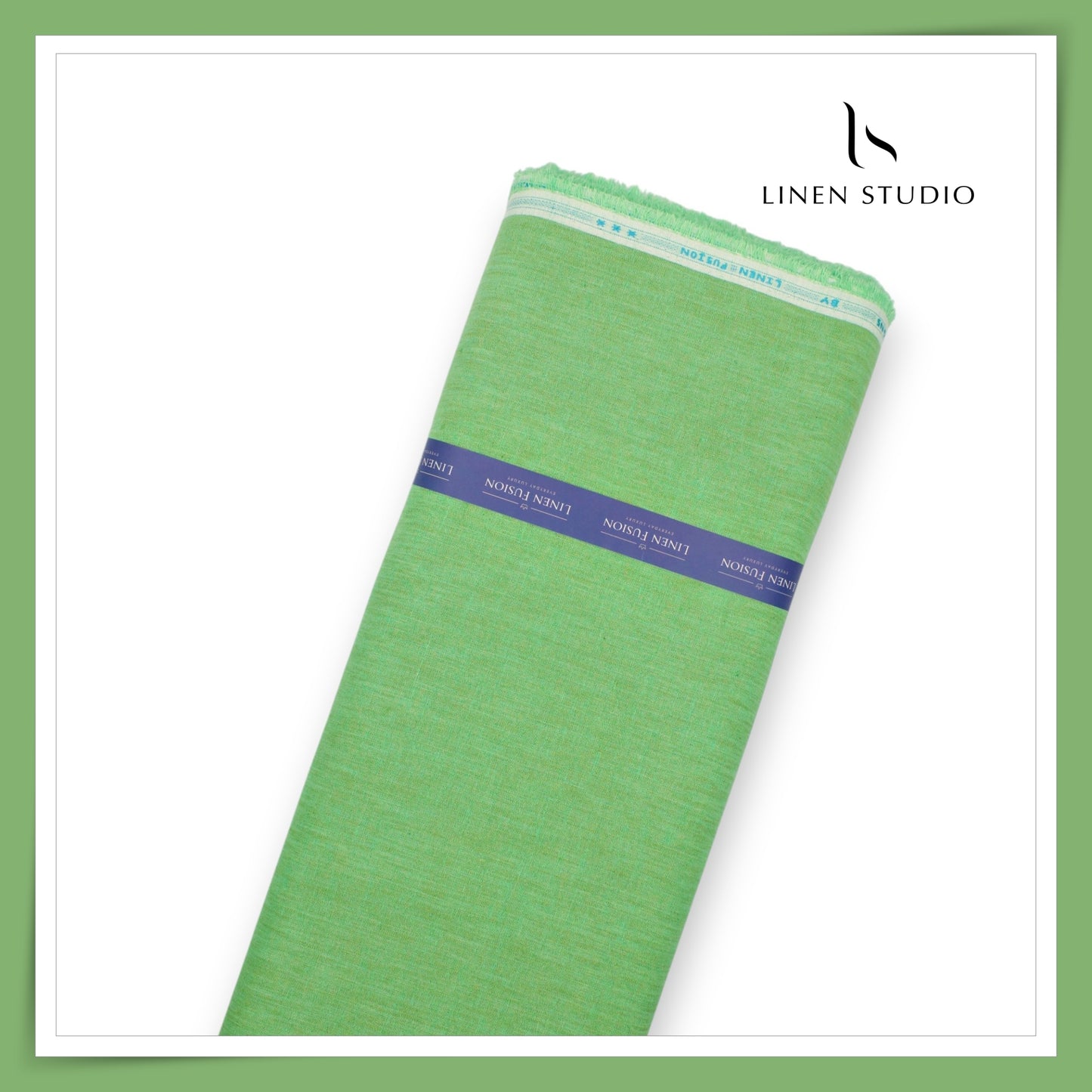 Fusion Fabric by Linen Fiesta, Cotton 70% & Linen 30% - Dim Green (NEW)