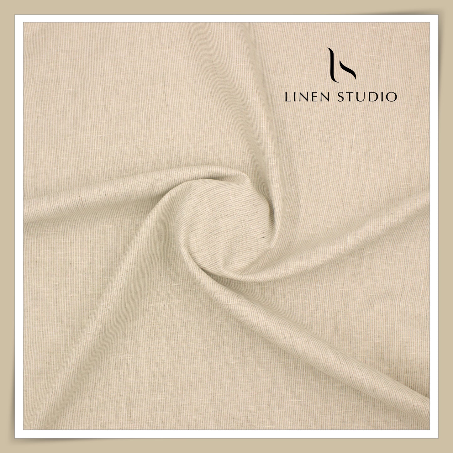 Linen Club 60 Lea Pure Linen Shirting - Vinalla Reef Smallest Stripes (NEW) (Fastest Selling)