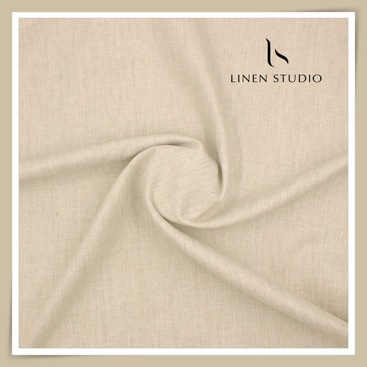 Linen Club 60 Lea Pure Linen Shirting - Vinalla Reef Smallest Stripes (NEW) (Fastest Selling)