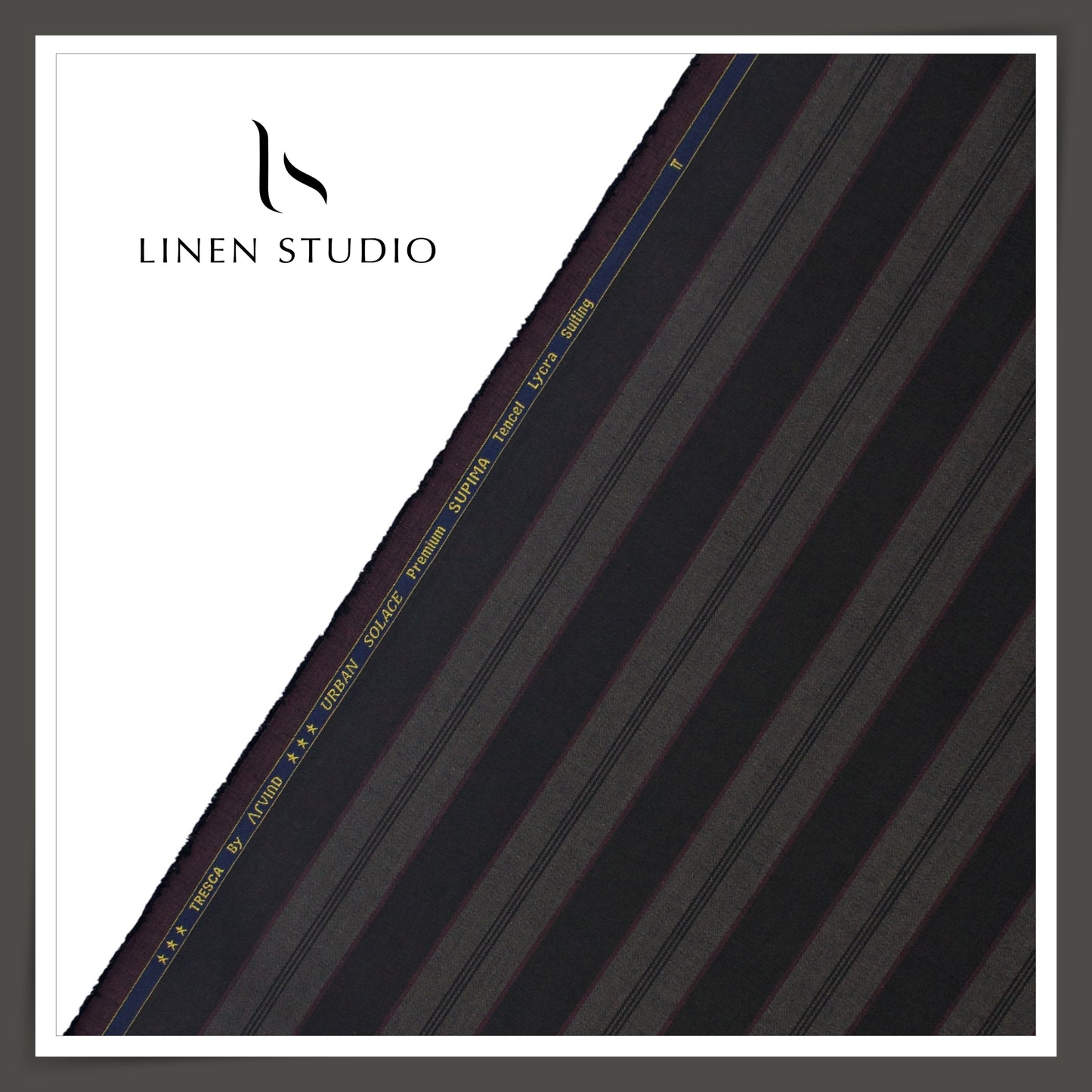 Arvind Tresca Premium Striped Suiting - 01 ( 70% SALE)