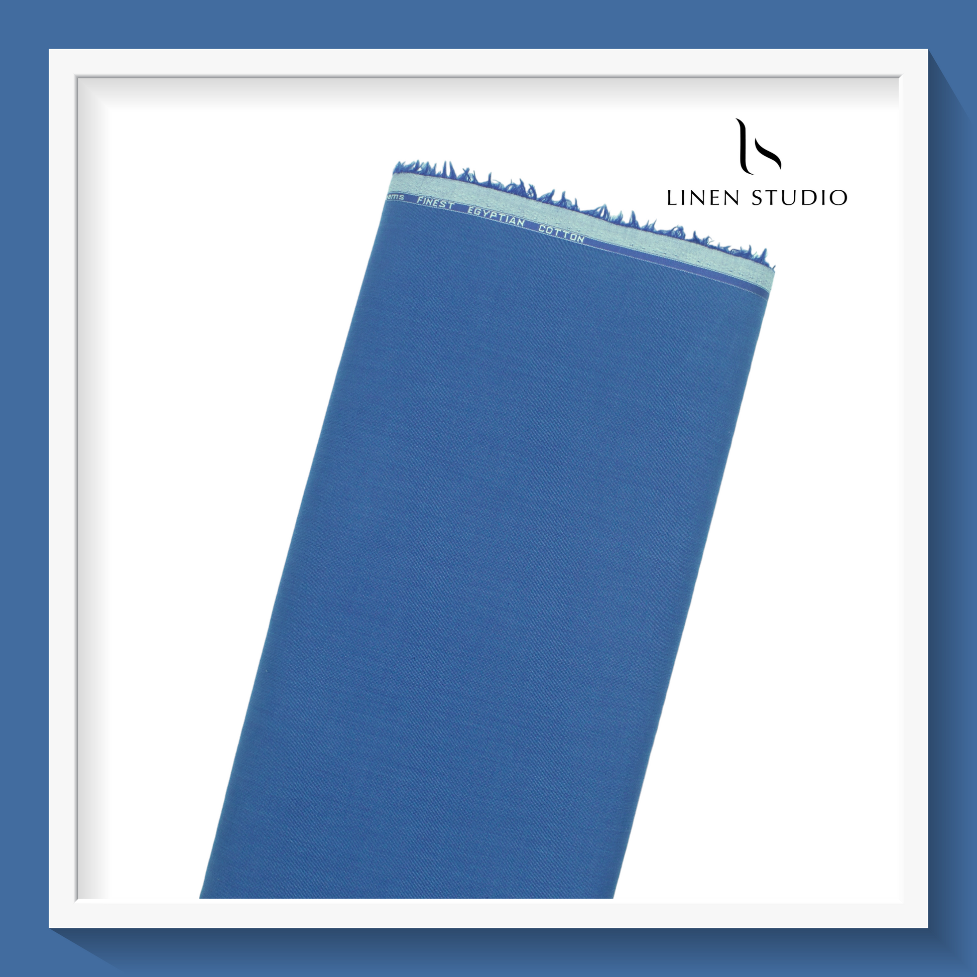 Ashima 60's count Plain Weave - Peacock Blue - Linen Studio