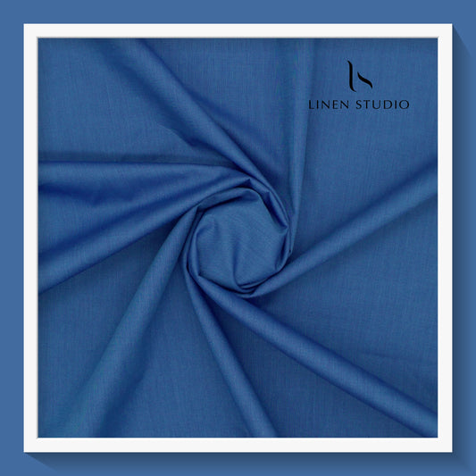 Ashima 60's count Plain Weave - Peacock Blue - Linen Studio