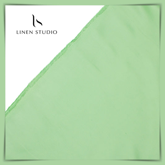 Burgoyne Linen Cotton Viscose Shirting - Shiny Mint Green (65% SALE) - Linen Studio