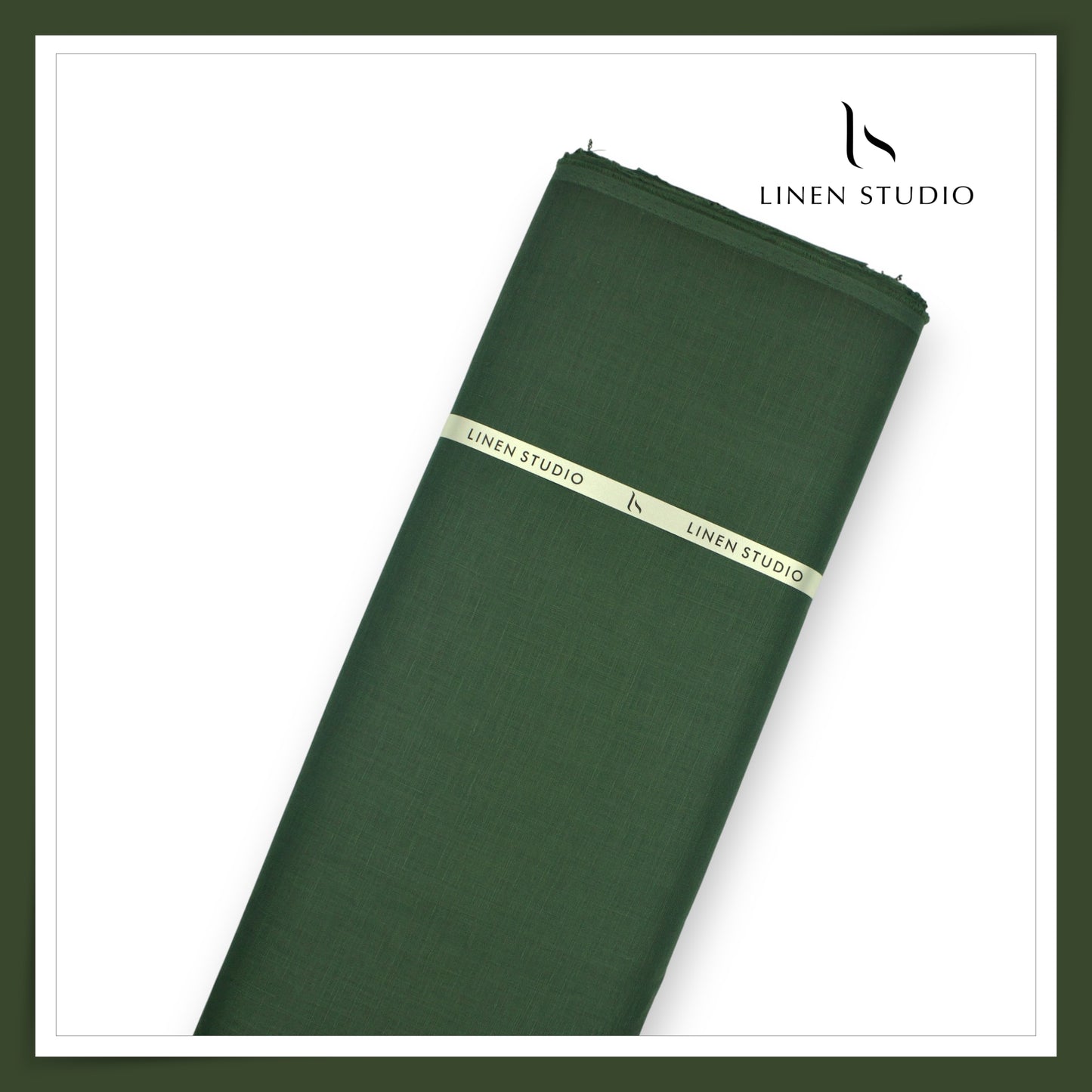 Linen Studio 60 Lea Pure Linen Shirting - Lunar Green (50% SALE) (NEW)