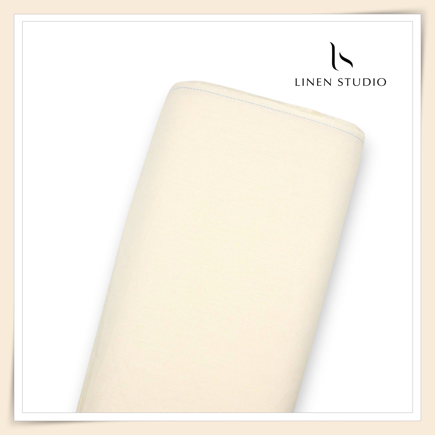 Linen Club 25 Lea Heavy Knitted Pure Linen Suiting W/O SEL - Cream (30% SALE) (NEW) (Zoom In)
