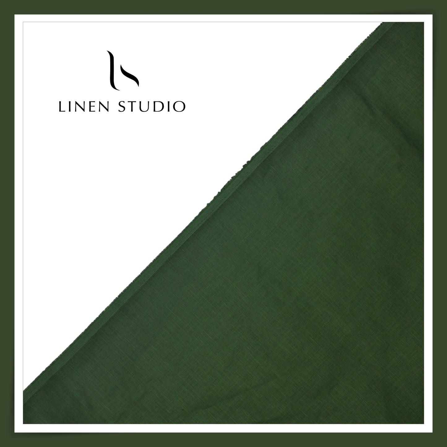 Linen Studio 60 Lea Pure Linen Shirting - Lunar Green (50% SALE) (NEW)