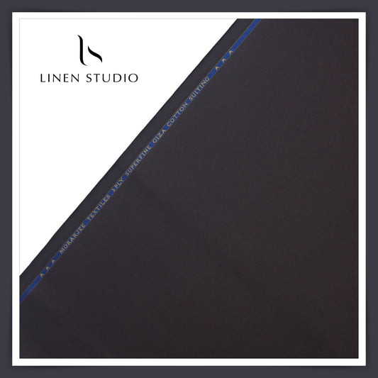 Morarjee 3 Ply Giza Cotton Suiting with Lycra - Rhino Grey - Linen Studio
