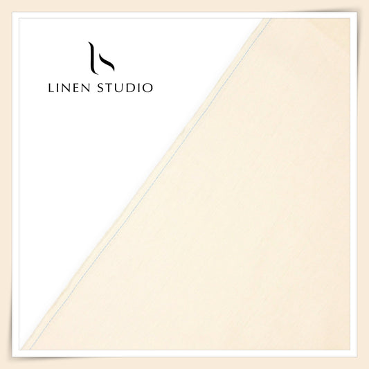 Linen Club 25 Lea Heavy Knitted Pure Linen Suiting W/O SEL - Cream (30% SALE) (NEW) (Zoom In)