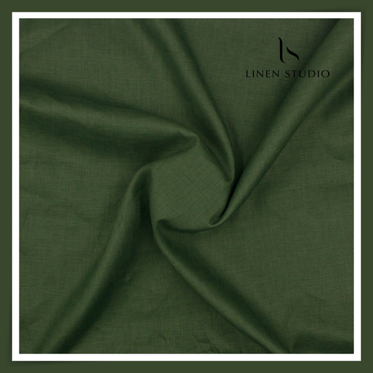 Linen Studio 60 Lea Pure Linen Shirting - Lunar Green (50% SALE) (NEW)