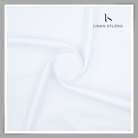 Burgoyne Pure Linen 70 Lea x 60 Lea Shirting - Super White (NEW)
