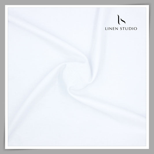 Burgoyne Pure Linen 60 Lea Shirting - Super White (NEW)