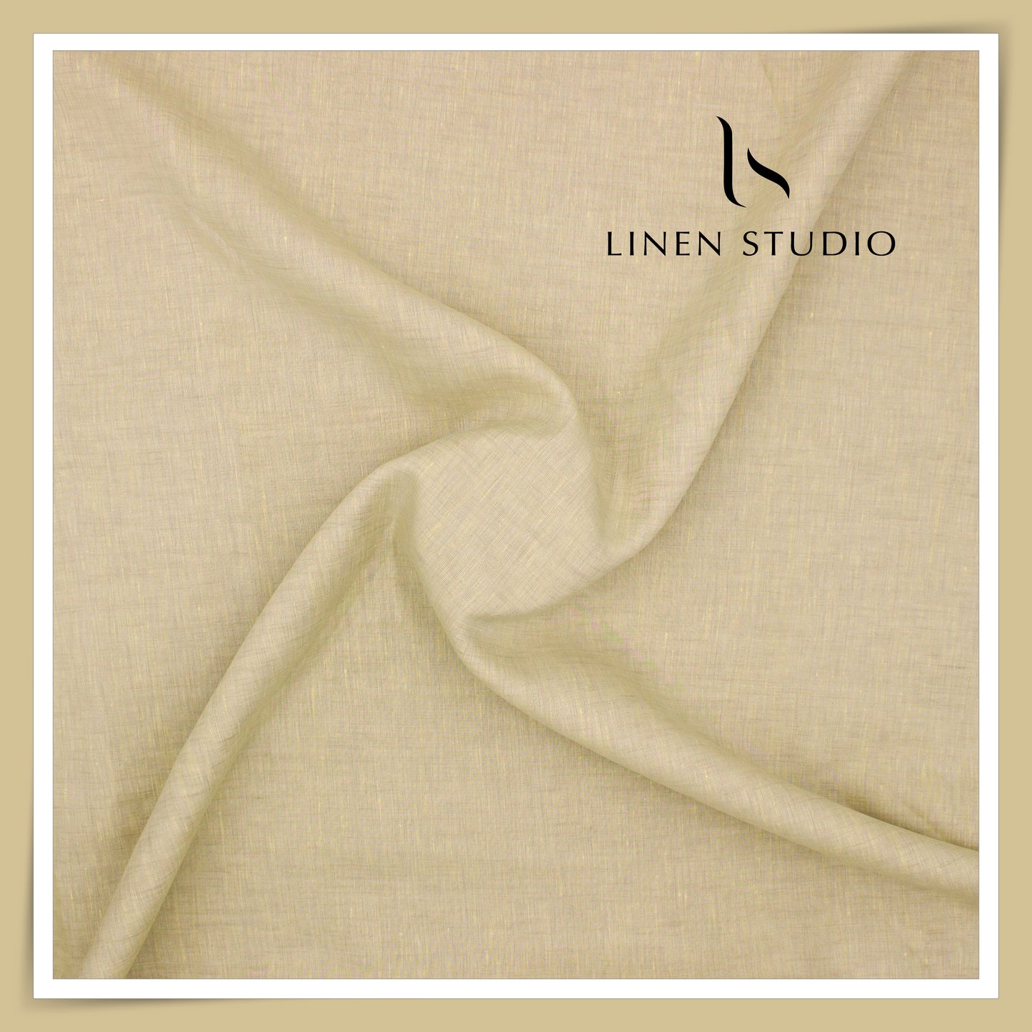 100 LEA PREMIUM Linen Plain Shirting by Burgoyne - Pastel Gold (NEW)