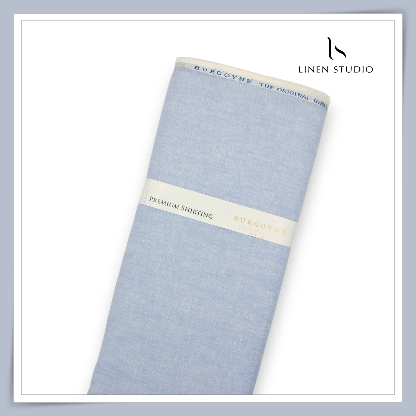 100 LEA PREMIUM Linen Plain Shirting by Burgoyne - Casper Blue (NEW) (Last Pc)