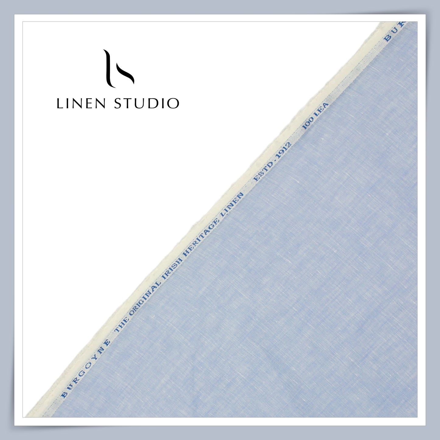100 LEA PREMIUM Linen Plain Shirting by Burgoyne - Casper Blue (NEW) (Last Pc)