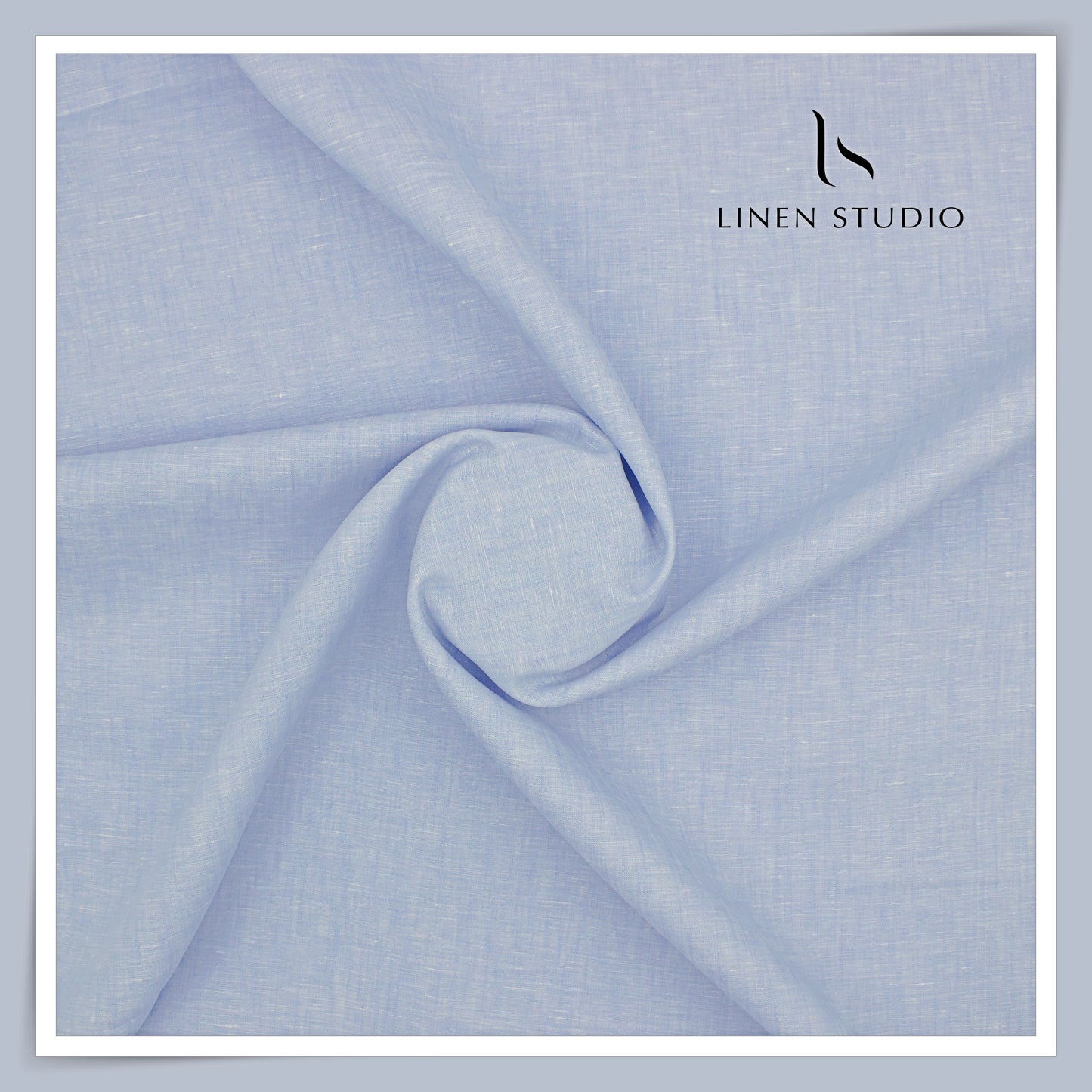 100 LEA PREMIUM Linen Plain Shirting by Burgoyne - Casper Blue (NEW) (Last Pc)