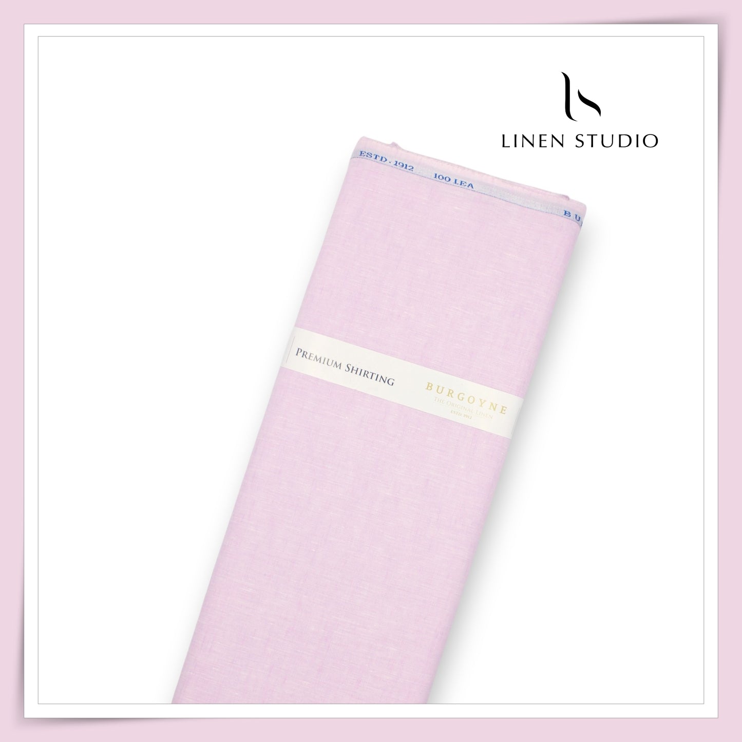 100 LEA PREMIUM Linen Plain Shirting by Burgoyne - Classic Rose (NEW)