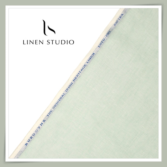 Burgoyne Exclusive 100 Lea Linen Premium Shirting - Pastel Green (NEW)