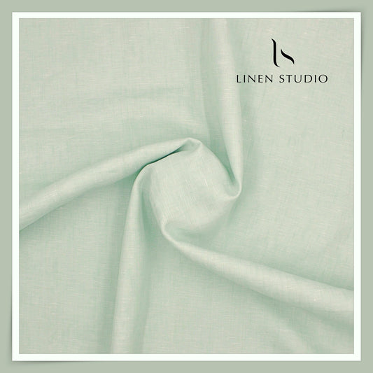 Burgoyne Exclusive 100 Lea Linen Premium Shirting - Pastel Green (NEW)
